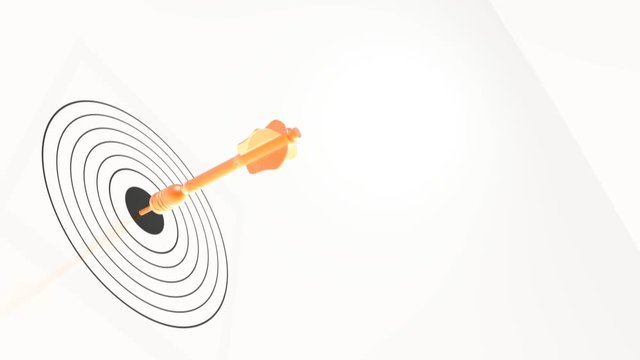 Orange arrow and target on white