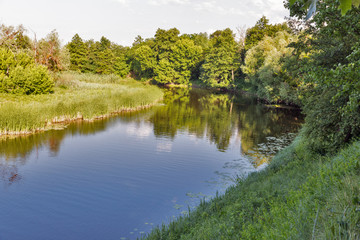 Fototapeta na wymiar River Ros summer landscape, Ukraine