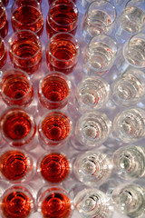 Wedding glasses filled with champagne