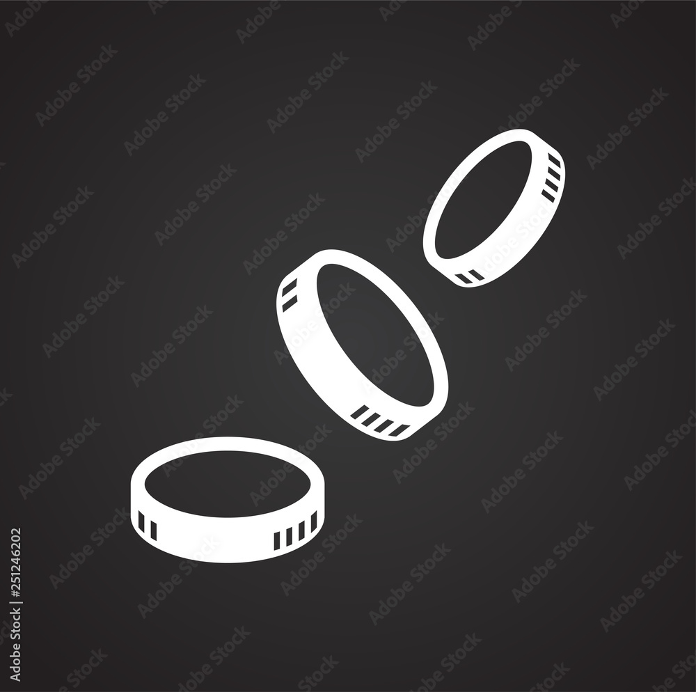 Poster coin icons set on white background for graphic and web design, modern simple vector sign. internet c