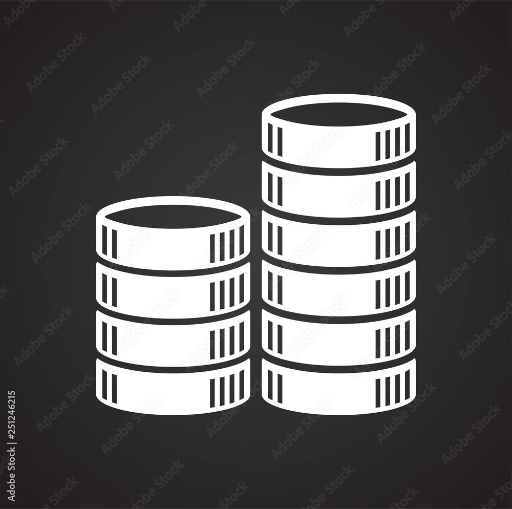 Poster coin icons set on white background for graphic and web design, modern simple vector sign. internet c