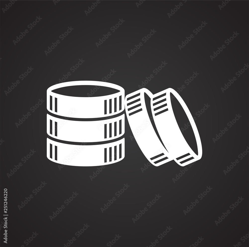 Poster coin icons set on white background for graphic and web design, modern simple vector sign. internet c