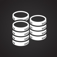 Coin icons set on white background for graphic and web design, Modern simple vector sign. Internet concept. Trendy symbol for website design web button or mobile app