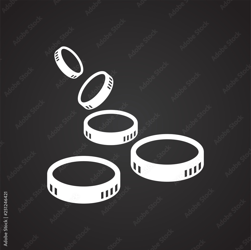 Poster coin icons set on white background for graphic and web design, modern simple vector sign. internet c