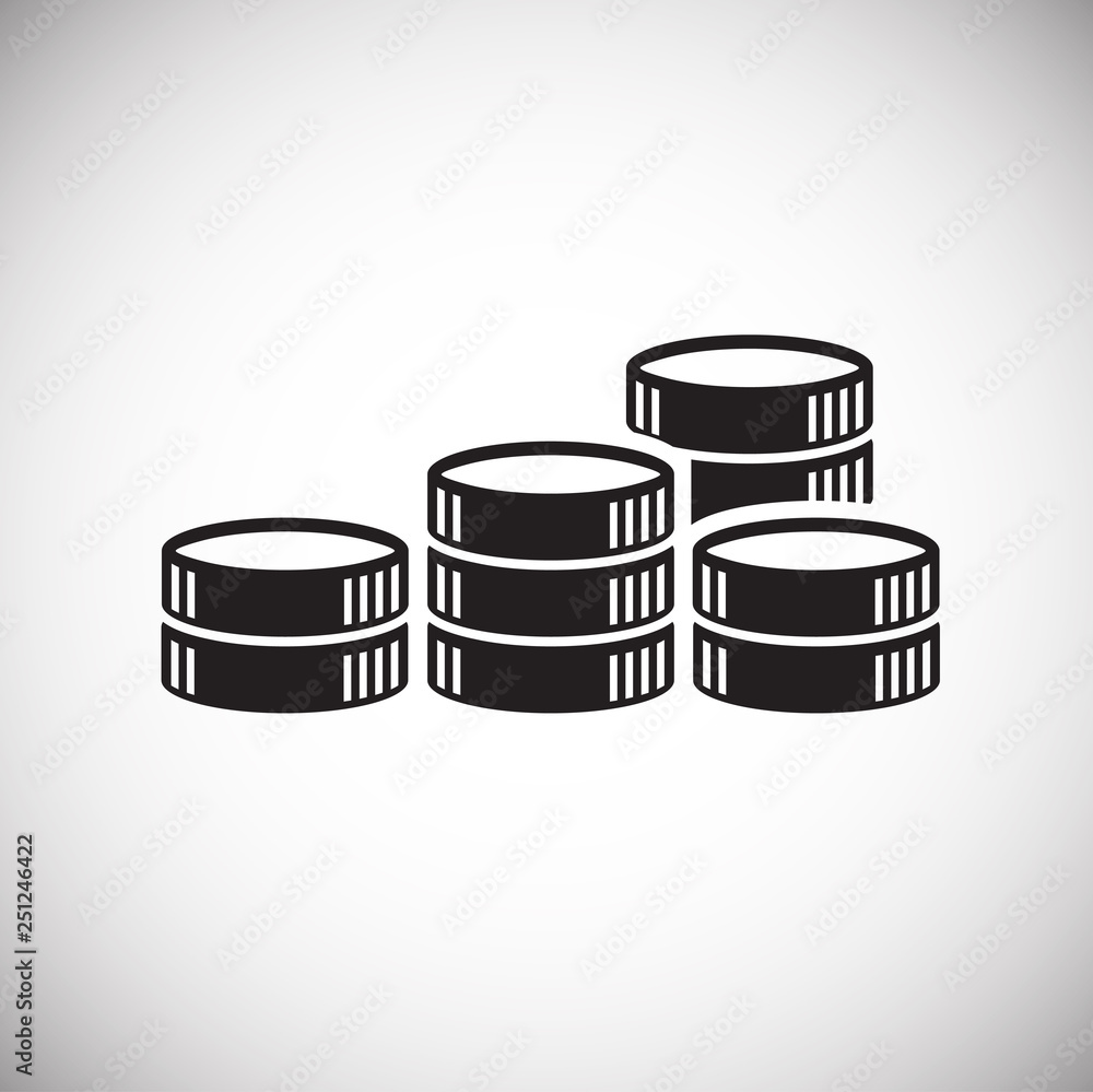 Poster coin icons set on white background for graphic and web design, modern simple vector sign. internet c