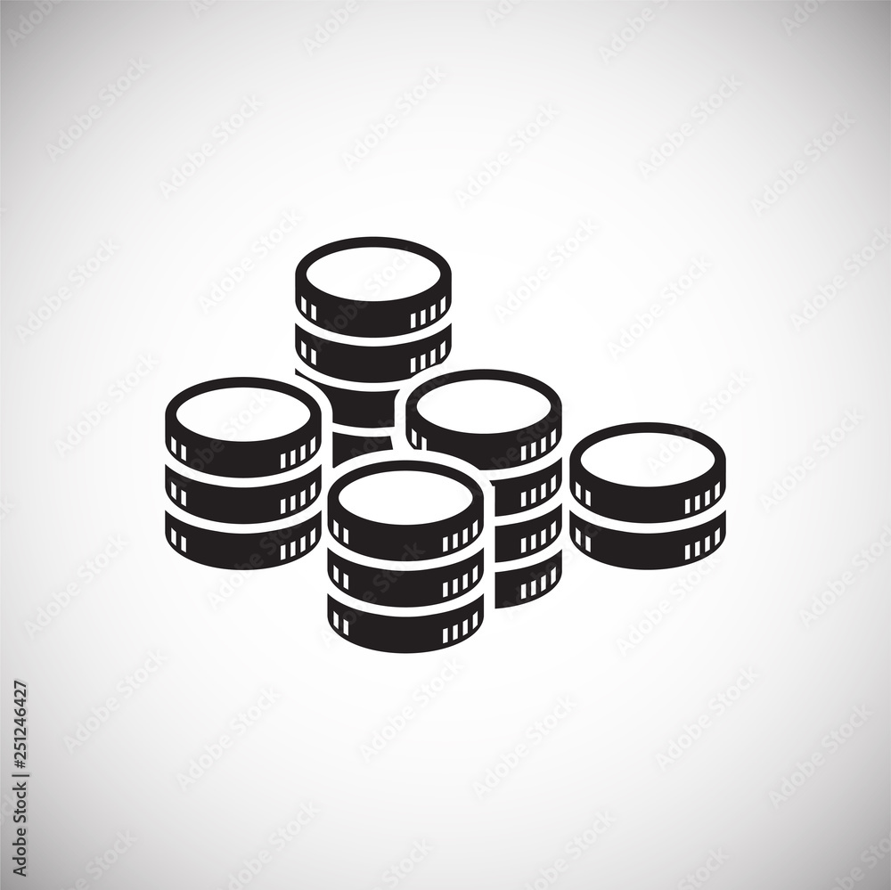Poster coin icons set on white background for graphic and web design, modern simple vector sign. internet c