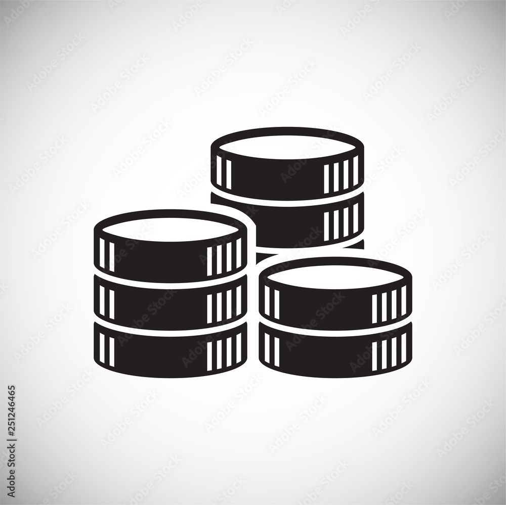 Poster coin icons set on white background for graphic and web design, modern simple vector sign. internet c