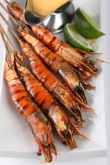 A set of delicious fried tiger shrimp