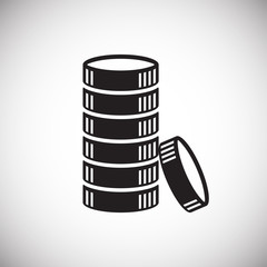 Coin icons set on white background for graphic and web design, Modern simple vector sign. Internet concept. Trendy symbol for website design web button or mobile app