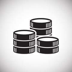 Coin icons set on white background for graphic and web design, Modern simple vector sign. Internet concept. Trendy symbol for website design web button or mobile app