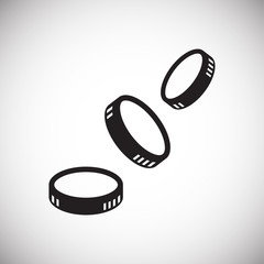 Coin icons set on white background for graphic and web design, Modern simple vector sign. Internet concept. Trendy symbol for website design web button or mobile app