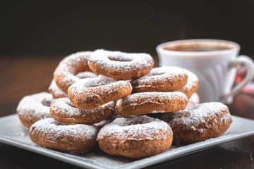 Coffee and  homemade donuts