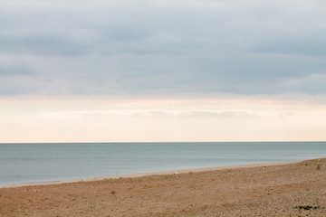 Gloomy seascape. Danger at sea. Military conflict in Ukraine. The war in Ukraine. No ships on the Sea of Azov.