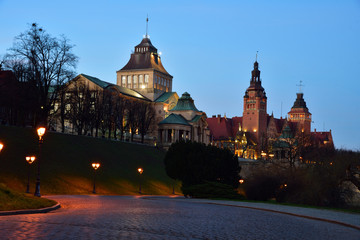 Szczecin - Wały Chrobrego at night