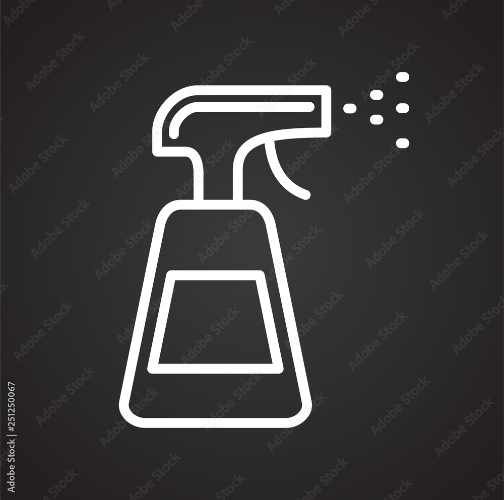 Poster Cleaning agents line icon on black background for graphic and web design, Modern simple vector sign. Internet concept. Trendy symbol for website design web button or mobile app