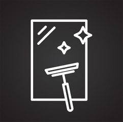 Glass cleaning line icon on black background for graphic and web design, Modern simple vector sign. Internet concept. Trendy symbol for website design web button or mobile app
