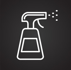 Cleaning agents line icon on black background for graphic and web design, Modern simple vector sign. Internet concept. Trendy symbol for website design web button or mobile app