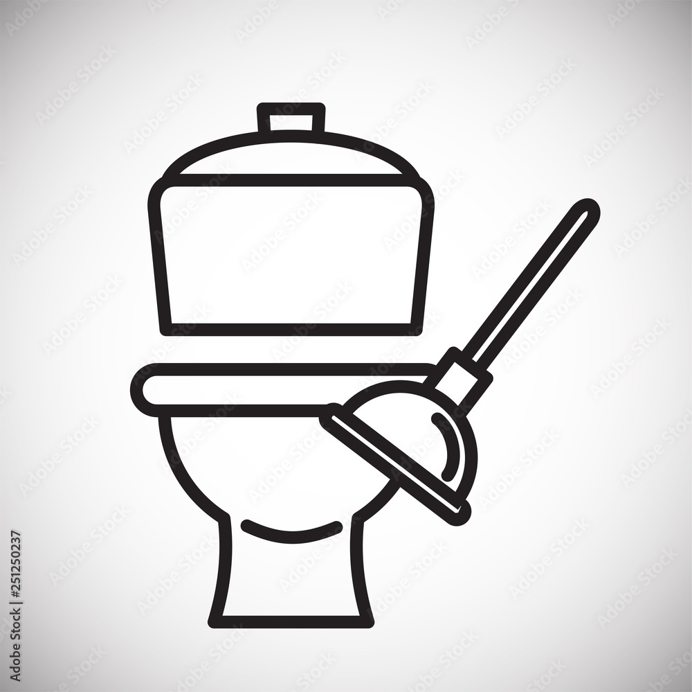 Poster toilet line icon on white background for graphic and web design, modern simple vector sign. internet