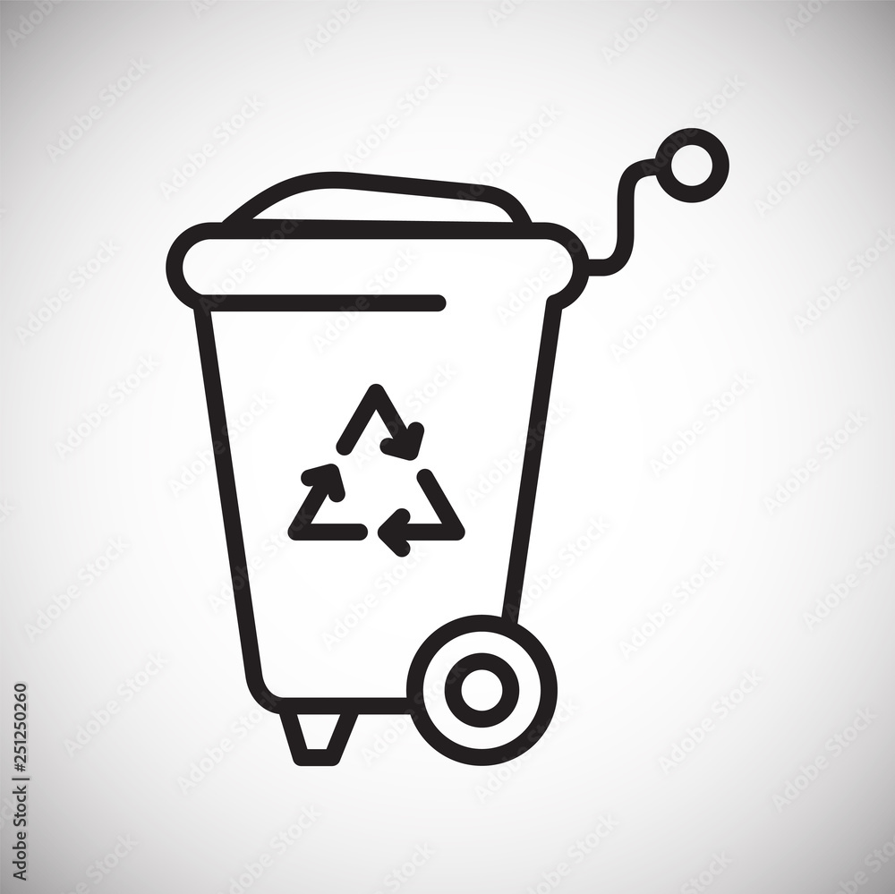 Poster Trash bin line icon on white background for graphic and web design, Modern simple vector sign. Internet concept. Trendy symbol for website design web button or mobile app