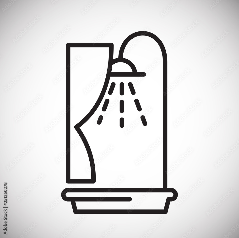 Poster bathroom line icon on white background for graphic and web design, modern simple vector sign. intern