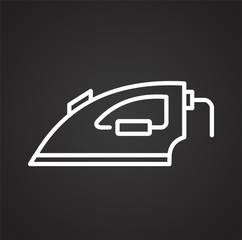 Iron line icon on black background for graphic and web design, Modern simple vector sign. Internet concept. Trendy symbol for website design web button or mobile app