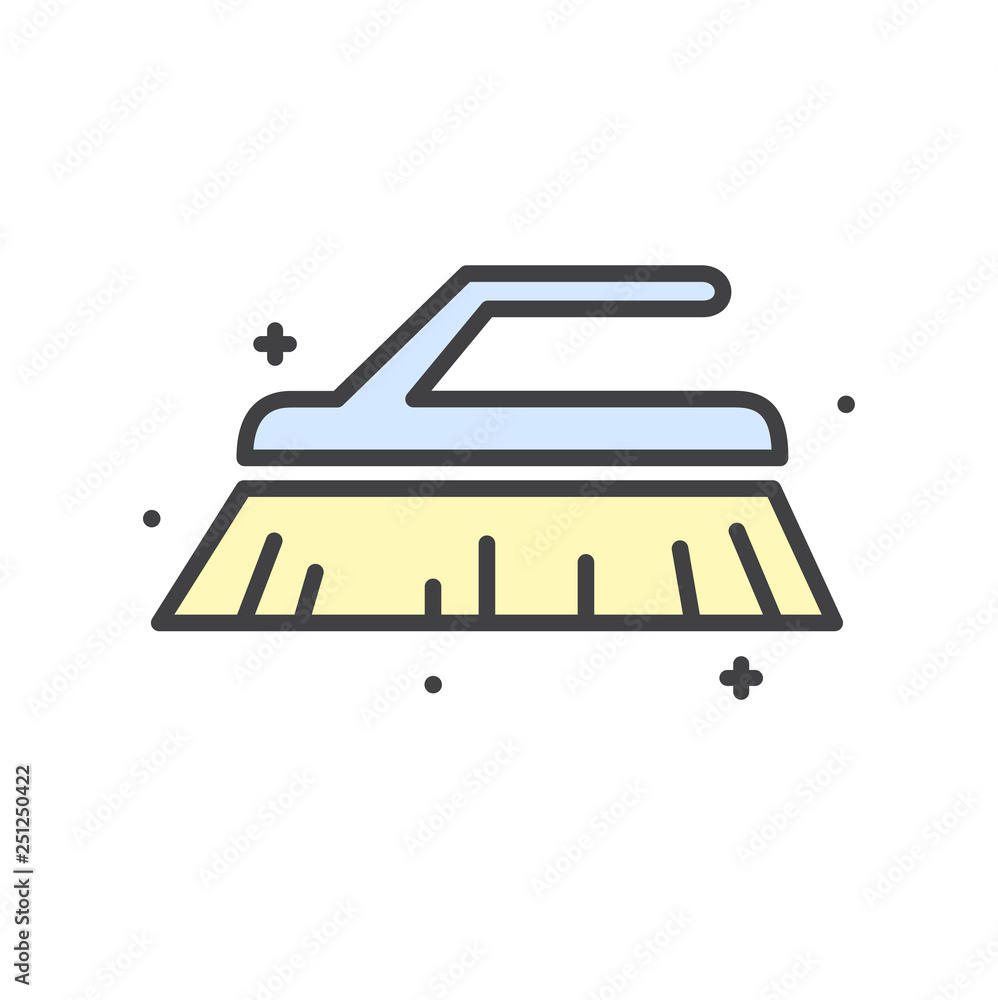 Poster Brush line icon on white background for graphic and web design, Modern simple vector sign. Internet concept. Trendy symbol for website design web button or mobile app