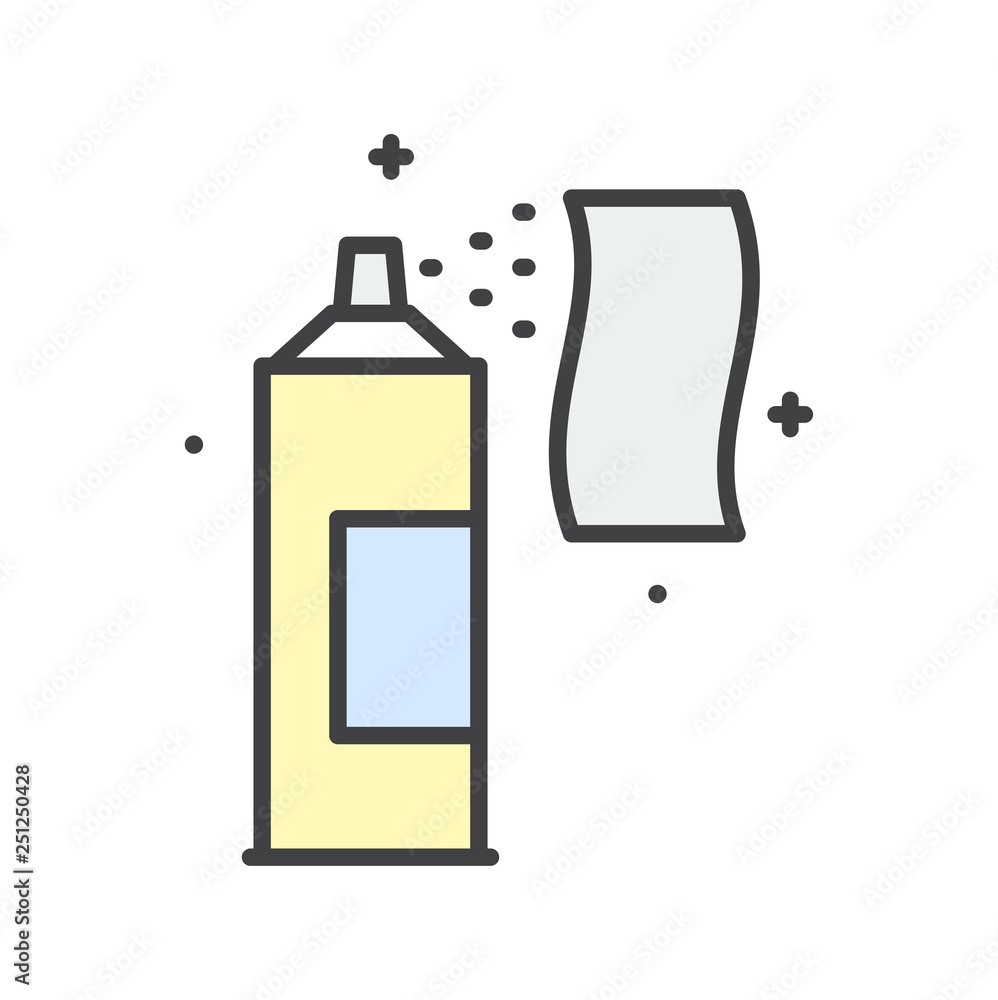 Poster Cleaning agents line icon on white background for graphic and web design, Modern simple vector sign. Internet concept. Trendy symbol for website design web button or mobile app