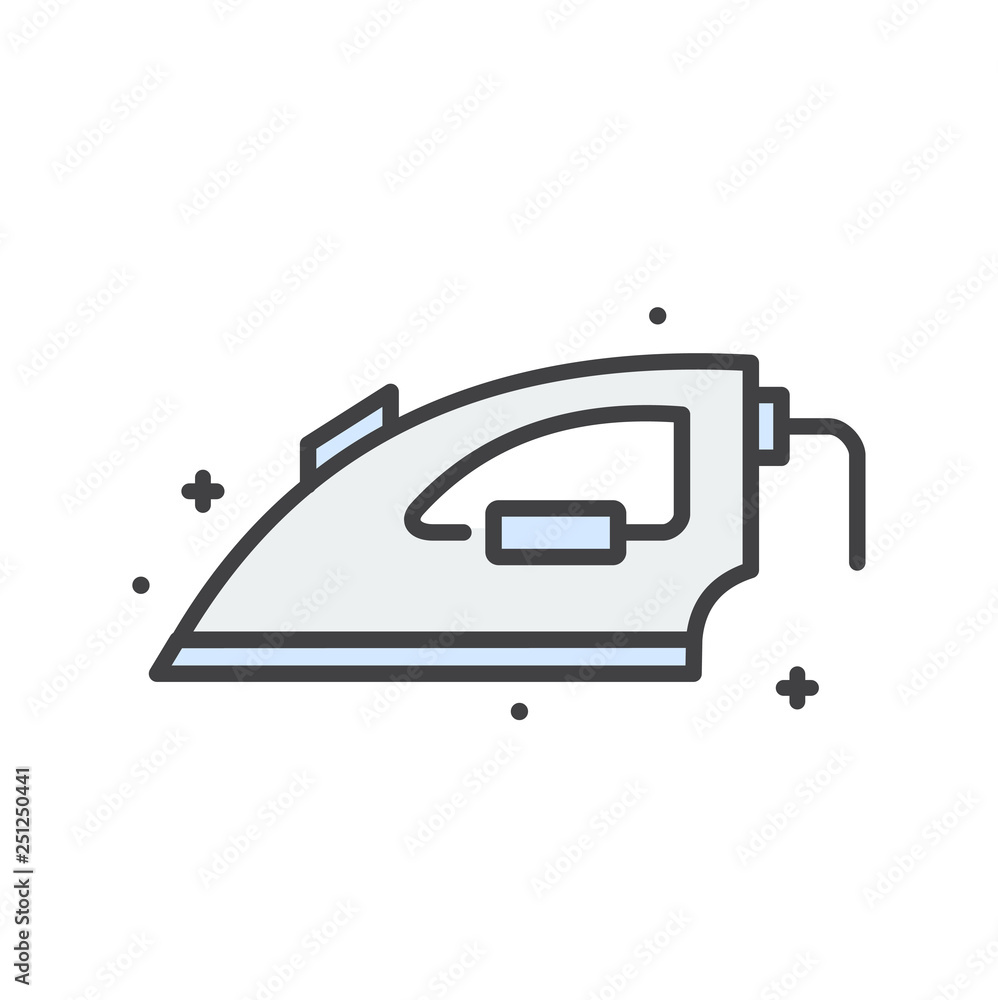 Poster Iron line icon on white background for graphic and web design, Modern simple vector sign. Internet concept. Trendy symbol for website design web button or mobile app