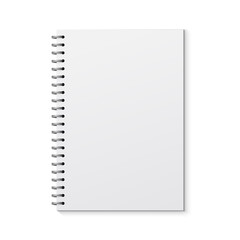 Realistic vector notebook design. Diary blank office document. Note book sheet
