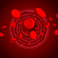 Vector vein blood red cell. Biology medical genetic health. Macro medicine science