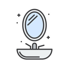 Bathroom line icon on white background for graphic and web design, Modern simple vector sign. Internet concept. Trendy symbol for website design web button or mobile app