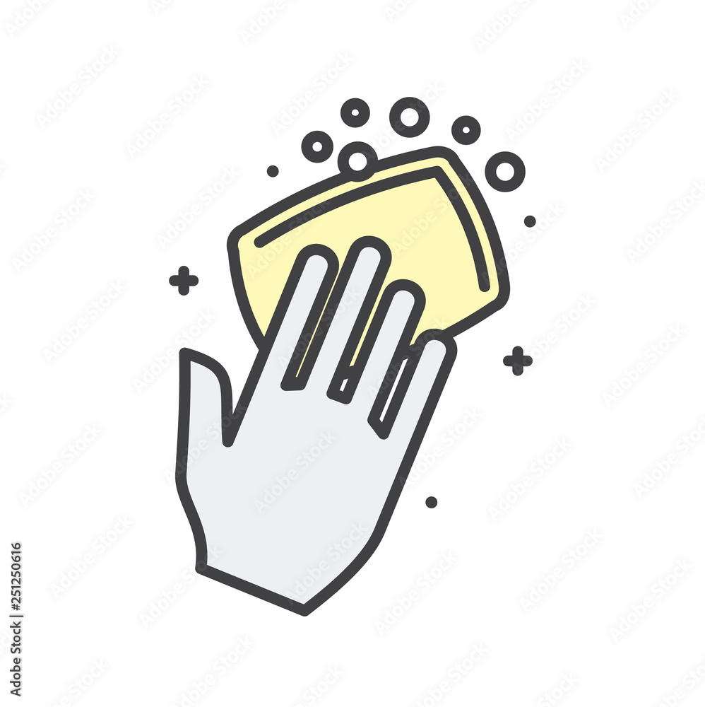 Poster Cleaning agents line icon on white background for graphic and web design, Modern simple vector sign. Internet concept. Trendy symbol for website design web button or mobile app
