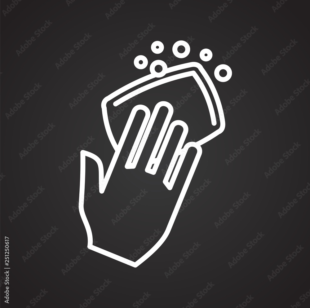 Poster Cleaning agents line icon on black background for graphic and web design, Modern simple vector sign. Internet concept. Trendy symbol for website design web button or mobile app
