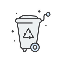 Trash bin line icon on white background for graphic and web design, Modern simple vector sign. Internet concept. Trendy symbol for website design web button or mobile app
