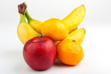 apples close up. bananas close up. fruit assortment