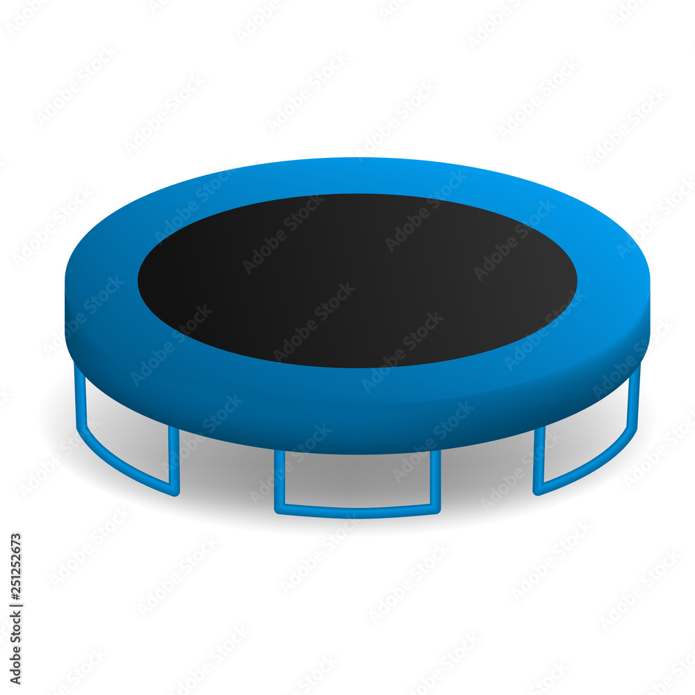 Poster jumping trampoline icon. realistic illustration of jumping trampoline vector icon for web design iso