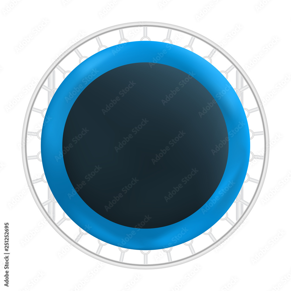 Poster top view trampoline icon. realistic illustration of top view trampoline vector icon for web design i