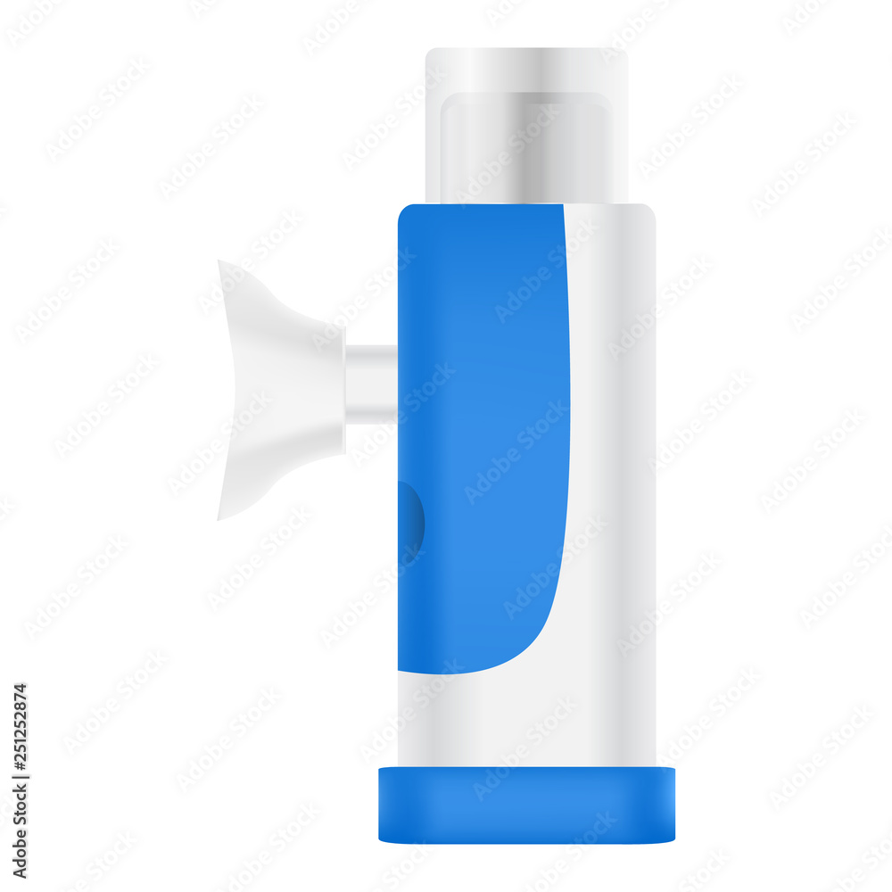 Poster flu inhaler icon. realistic illustration of flu inhaler vector icon for web design isolated on white