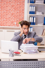 Young businessman working in the office