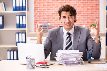 Young businessman working in the office