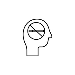 healthcare, thought, no smoking, prohibition icon. Element of quit smoking for mobile concept and web apps icon. Thin line icon for website design and development, app development