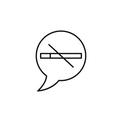 no smoking, speech bubble icon. Element of quit smoking for mobile concept and web apps icon. Thin line icon for website design and development, app development