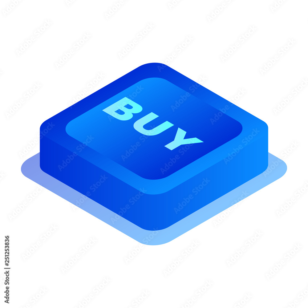 Poster buy button icon. isometric of buy button vector icon for web design isolated on white background