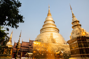 Naklejka premium Wat Phra Sing Temple located in Chiang Mai Province, Thailand