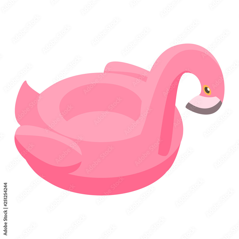 Poster inflatable flamingo ring icon. isometric of inflatable flamingo ring vector icon for web design isol