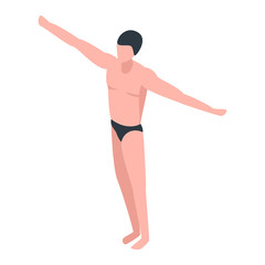 Swimmer ready to jump icon. Isometric of swimmer ready to jump vector icon for web design isolated on white background
