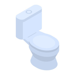 Toilet icon. Isometric of toilet vector icon for web design isolated on white background