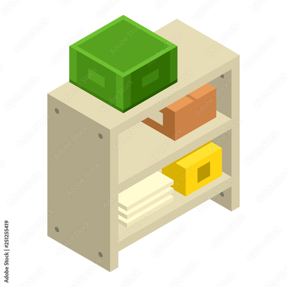 Poster garage rack icon. isometric of garage rack vector icon for web design isolated on white background