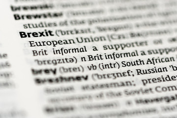Definition of the word Brexit on a dictionary page