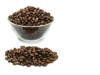 Coffee beans in glassware
